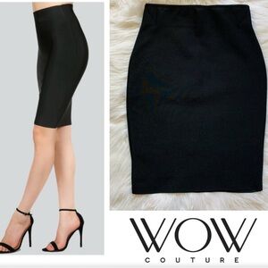 WOW couture Black Stretch Pencil Skirt